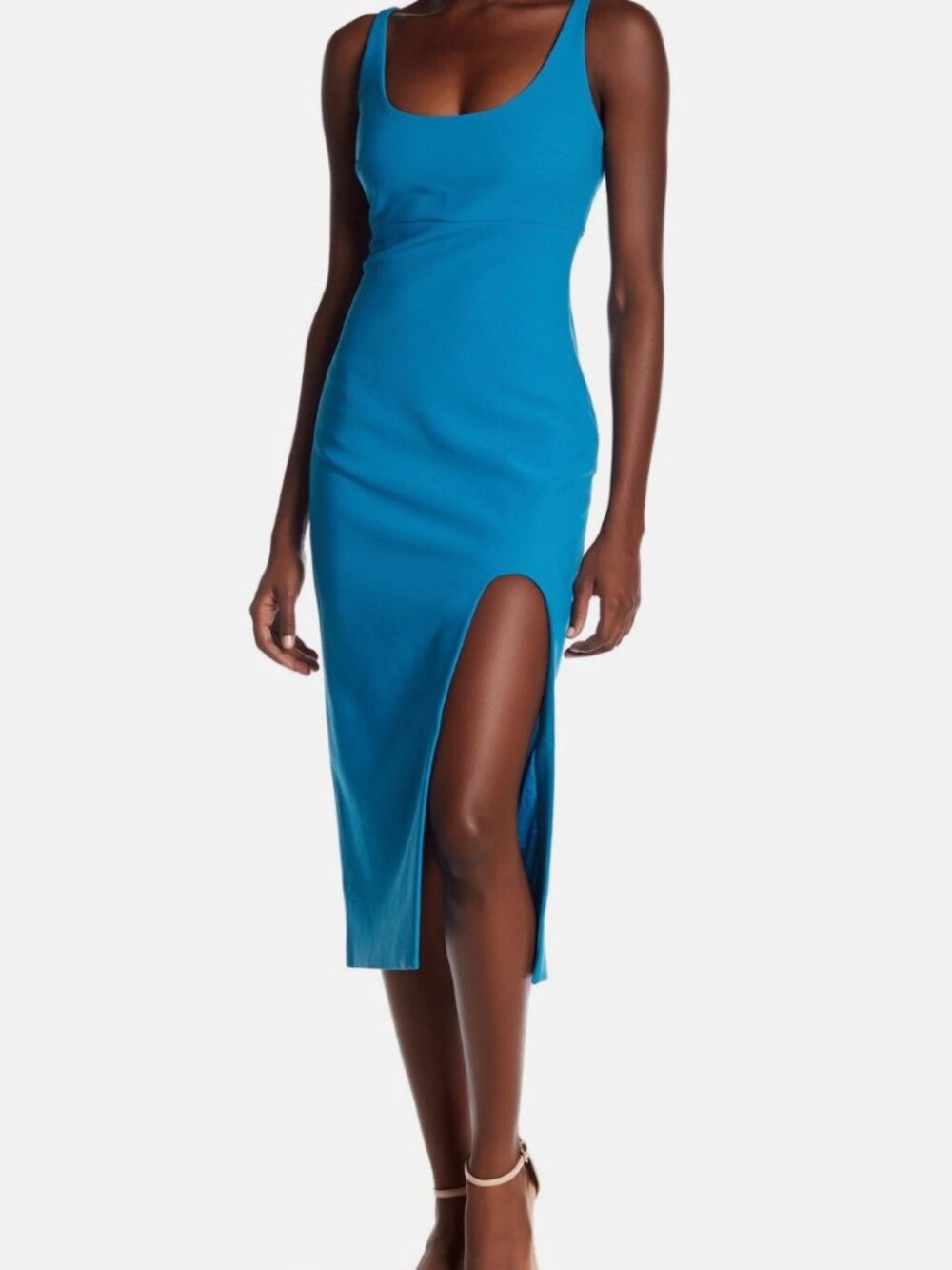 Cinq A Sept Blue Turquois Split Midi Dress size 4
